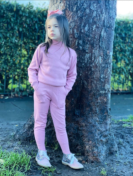 Pink Alani Knitted Leggings Set