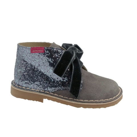 Grey Glitter Boots