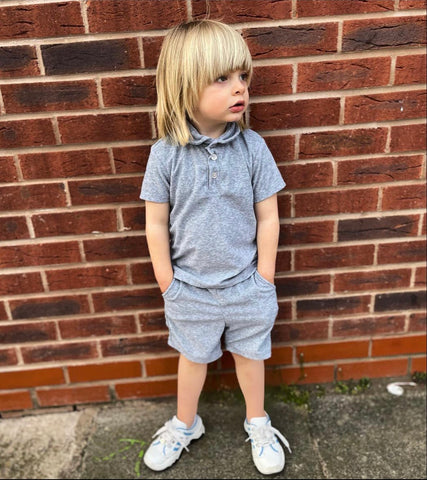 Grey Theo Shorts Set (Towelling)
