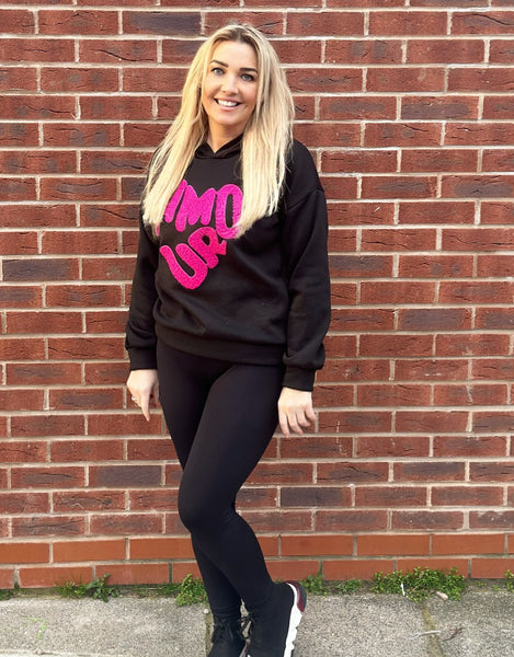 Teenage/Ladies Black Amour Hoodie