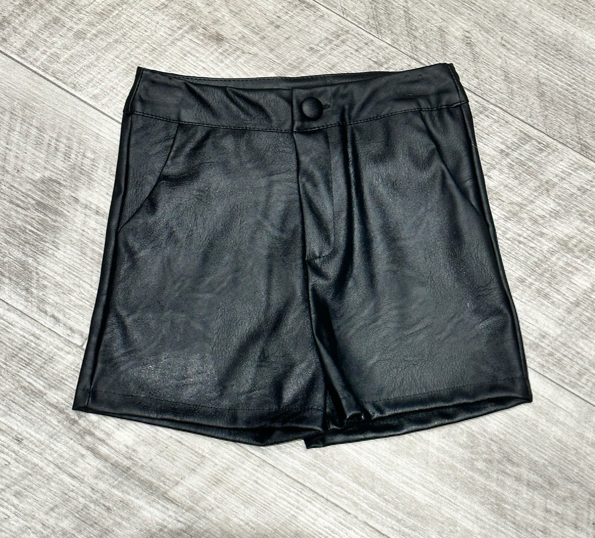 Black Leather Look Shorts NO EXCHANGE/NO RETURN