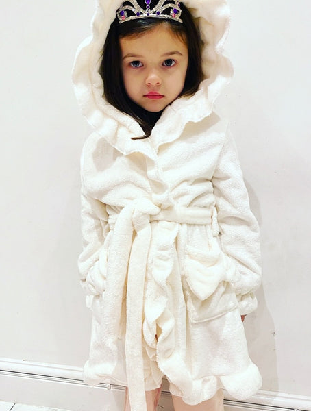 White Amora Bow Dressing Gown