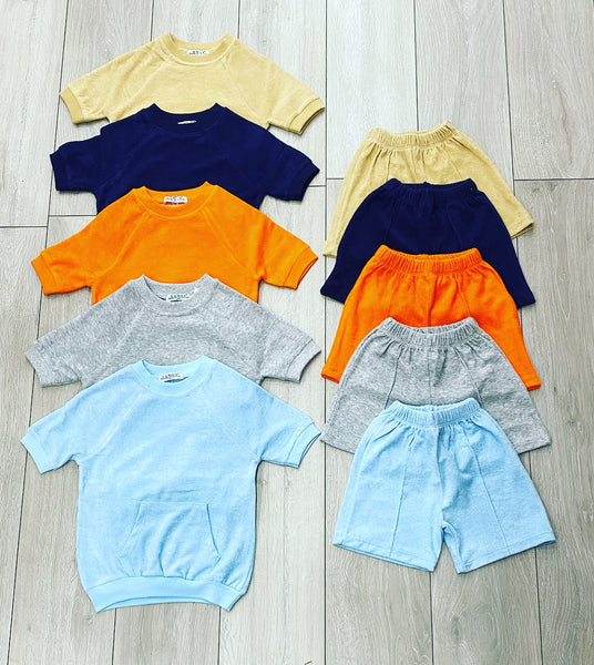 Orange Zayd Shorts Set (Towelling)
