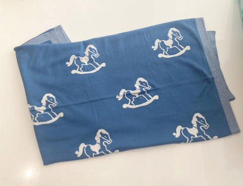 Blue Rocking Horse Blanket