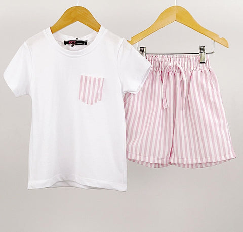 Pink Larry Shorts Set