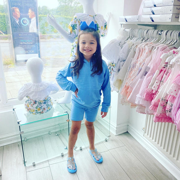 Blue Elmina 3 Piece Shorts Set