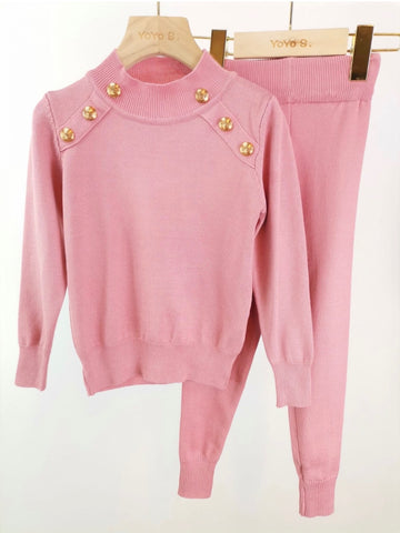 Pink Laikyn Knitted Leggings Set
