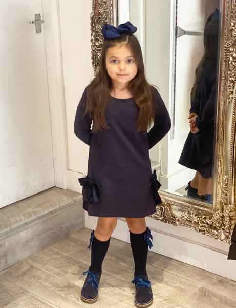 Navy Romilly Bow Dress