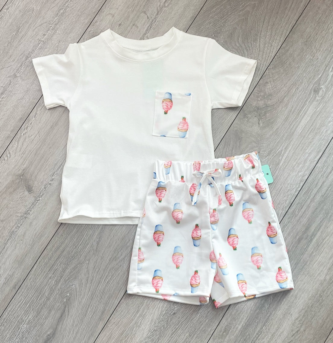 Cupcake Swim Shorts & TShirt