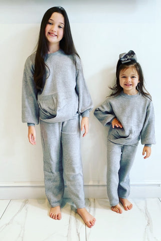 Grey Lucia Knitted Style Tracksuit